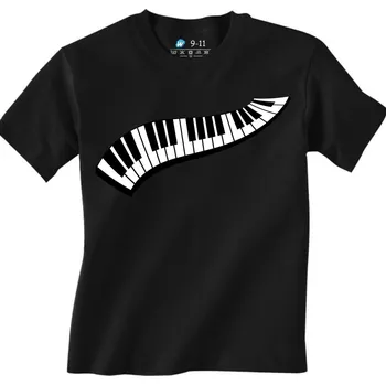 Chlapecké tričko Dětské tričko Klávesová vlna piana (Velikost: 3-4, Barva: Černá)