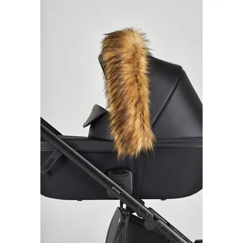 Dámský kabát Anex Kožešinový kabát s kapucí hnědý