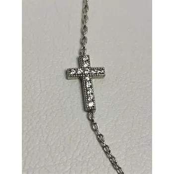 Náhrdelník Stříbrný náhrdelník s křížem se zirkony