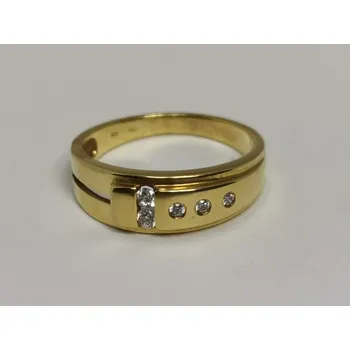 Prsten Zlatý dámský prsten se zirkony