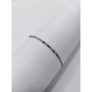 Náramek Náramek - zlatá šňůrka s korálky z drahých kamenů a zlaceného stříbra