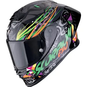 Helma na motorku SCORPION přilba EXO-R1 EVO II AIR Savage black/green/orange - XS