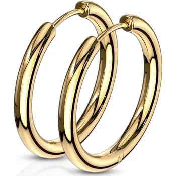Náušnice Šperky4U Zlacené ocelové náušnice - kruhy 21 mm - OPN1119G-21