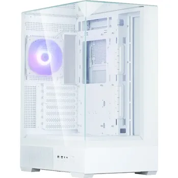 PC skříň Zalman P40 Prism bílá Skříň, Middle tower, bez zdroje, ATX, 1× 120mm ARGB ventilátor, 2× USB 3.0, 1× USB-C, průhledná bočnice, vrchní a přední panel, bílá P40 Prism White