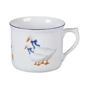 Hrnek 0,7 l, karlovarský porcelán Leander Loučky, husy