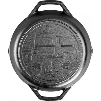 Pánev LODGE Litinová pánev Wanderlust Ø 26 cm se dvěma madly