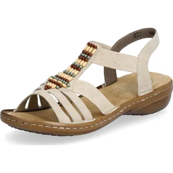 Dámské sandále DÁMSKÉ SANDÁLY RIEKER 60851-62 BÉŽOVÁ Barva: BÉŽOVÁ, Velikost: 39