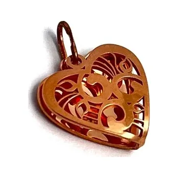 Přívěsek Zlatý přívěs srdce z červeného zlata