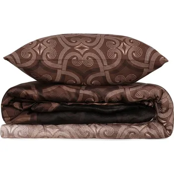 Povlečení Hnědé povlečení na dvoulůžko z bavlněného saténu 200x200 cm Pandora – Mijolnir ID_1576484