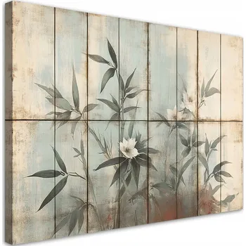 Obraz Obraz na plátně, Výhonky Rostlin a Květiny Pastelové Pozadí 60x40