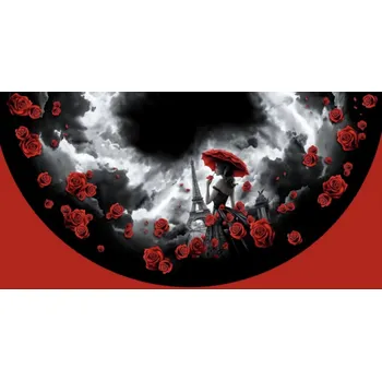 Panel- Dětská půlkolová sukně - Žena s deštníkem