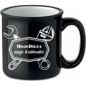 Hrníček "MojeDílna moje království", černý, 240 ml