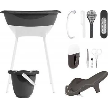 Kojenecká hygiena Luma 8dílná Koupací Souprava Vana a Příslušenství Dark Grey