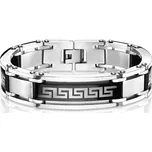 Šperky4U Pánský ocelový náramek řecký klíč, tl. 15 mm - OPA1586