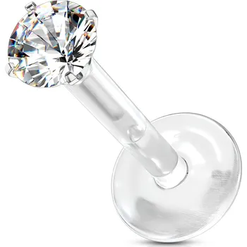 Piercing Šperky4U BioFlex piercing do brady, 3 mm zirkon - LB0028C-120803