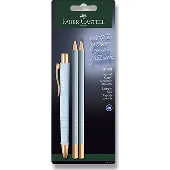 Kuličkové pero Faber-Castell Poly Ball Urban Gold sada, 3 ks, sky blue