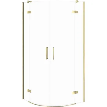 CERSANIT Půlkruhový sprchový kout JOTA 90x90 zlatý, čiré sklo S160-041