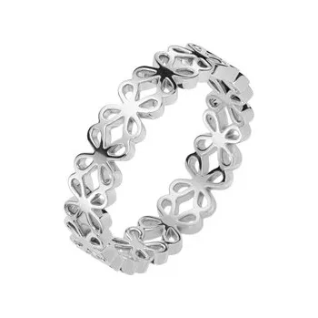 Prsten OPR1946-59 Ocelový prsten s kytičkami