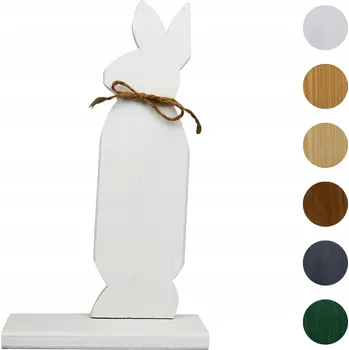 Obraz Velikonoční dekorace Zajíček dřevěný Figurka, DIY - Bílý 30 cm vysoký
