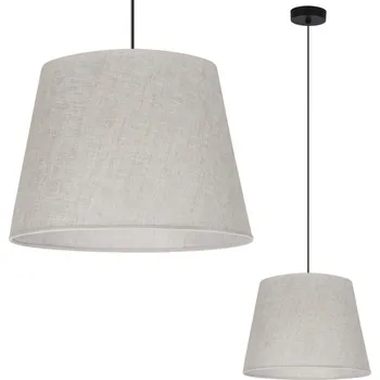 Závěsné svítidlo Len1, 1x světle béžové textilní stínítko, (fi 38 cm), b
