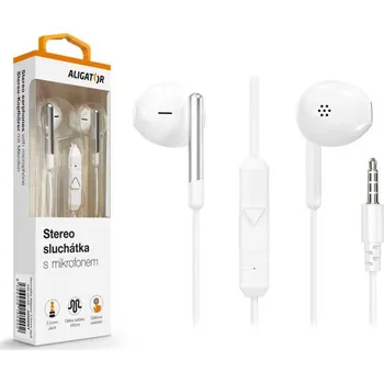 Sluchátka ALIGATOR AE008/Stereo/Jack/Drát/Bílá