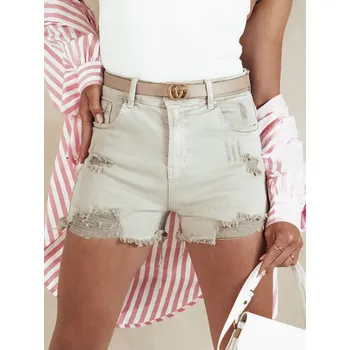 Dámské kraťasy Béžové džínové kraťasy POPGLAM SY0399 Velikost: XS