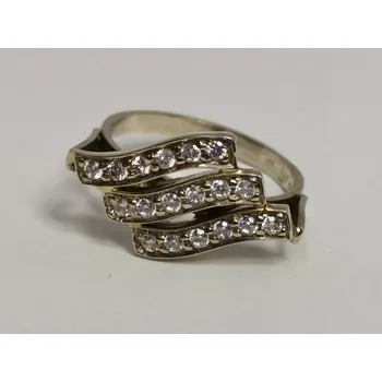 Prsten Luxusní dámský prsten z bílého zlata se zirkony