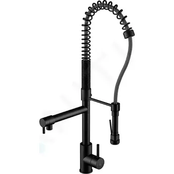 Vodovodní baterie Steinberg 100 Dřezová baterie s flexibilním ramenem a sprškou, matná černá, 100 1480 S