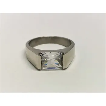 Prsten Prsten z chirurgické oceli se čtvercovým zirkonem