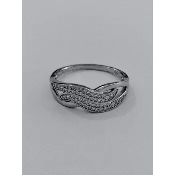 Prsten Stříbrný prsten se zirkony