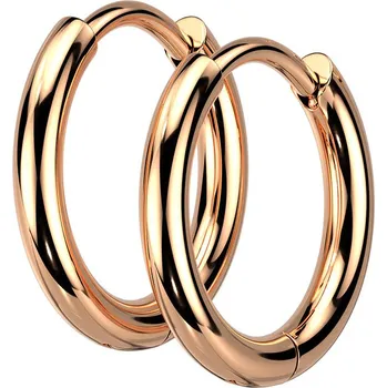 Náušnice Šperky4U Zlacené ocelové náušnice kroužky 12mm - OPN1922RD-12