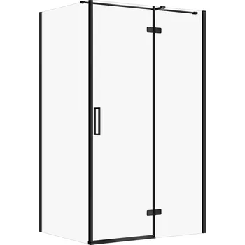CERSANIT Hranatý sprchový kout JOTA 120x90 pravý černý, čiré sklo S160-027