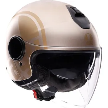 Helma na motorku AGV přilba ETERES Sirolo matt white/gold - M