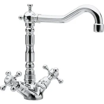 Vodovodní baterie Sapho ANTEA stojánková umyvadlová baterie s retro hubicí s výpustí, chrom