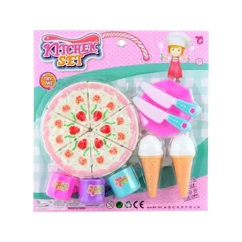 Dětská kuchyňka Barevná Sada Krájení Dortu s Doplňky