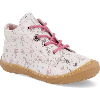 Barefoot dětské kotníkové boty Ricosta - Pepino Dots W bílé/fialové Velikost: 23