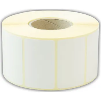 Samolepící etiketa TERMO ETIKETY 57x32 S PERFORACÍ, průměr dutinky 40 mm, 1000 ks