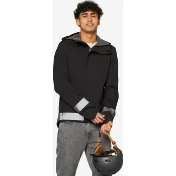 Pánská bunda BTWIN Pánská cyklistická pláštěnka 540 zajišťující viditelnost v noci XL ČERNÁ