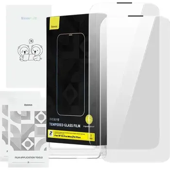 Baseus Tvrzené sklo Corning pro iPhone 13 Pro Max/14 Plus se zabudovaným prachovým filtrem
