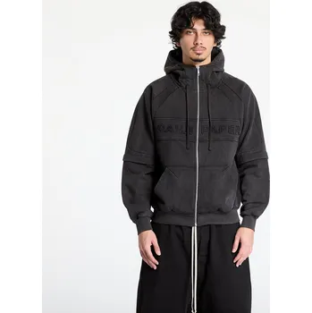 Pánská mikina Mikina Daily Paper Garment Wash Zip Up Hoodie UNISEX Black XL