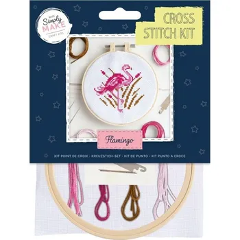 Vyšívací vzor Docrafts Simply Make Cross Stitch Kit Flamingo