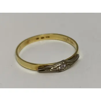 Prsten Zlatý dámský prsten s bílým zirkonem