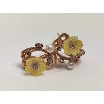 Náušnice Stříbrné naušnice červeně zlacené