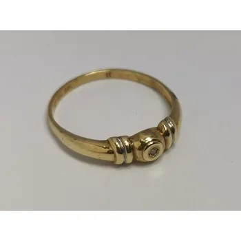 Prsten Zlatý dámský prsten s bílým zirkonem