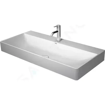 Umyvadlo Duravit DuraSquare Umyvadlo nábytkové 100x47 cm, s 1 otvorem pro baterii, DuraCeram, s WonderGliss, alpská bílá, 23531000711