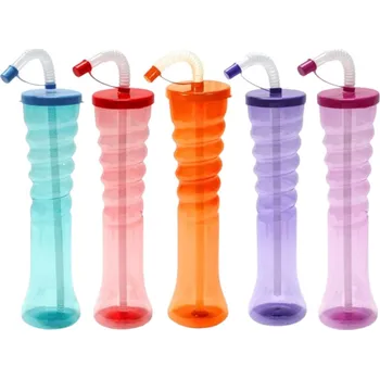 Jednorázové nádobí PARTY lahev na ledovou tříšť "POLO SPIRÁLA NEON" MIX 500ml