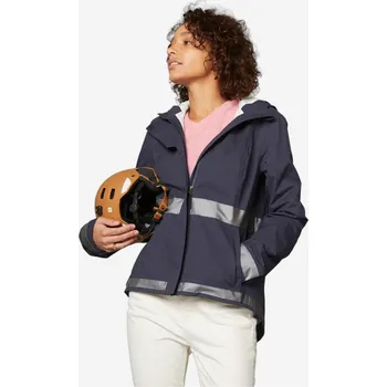 Pláštěnka BTWIN Dámská cyklistická pláštěnka 540 zajišťující viditelnost v noci M BÉŽOVÁ|MODRÁ