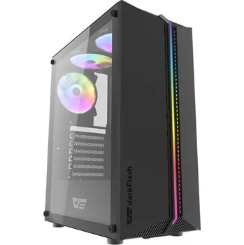 PC skříň Darkflash Počítačová skříň DK151 LED se 3 ventilátory (černá)