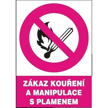 Zákaz kouření a manipulace s plamenem v okruhu 148x210mm - samolepka