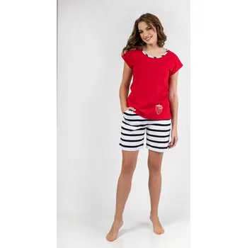 Dámské noční prádlo Regina dámské pyžamo 697 - červená, M (Dámské pyžamo krátké)